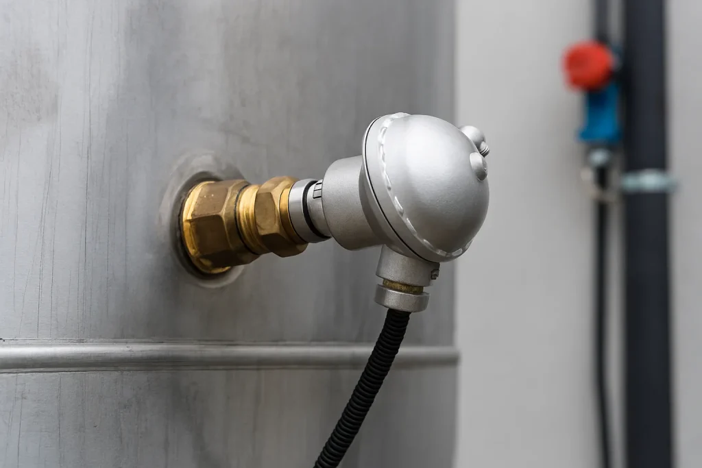 سنسور فشار متصل به بویلر آب داغ