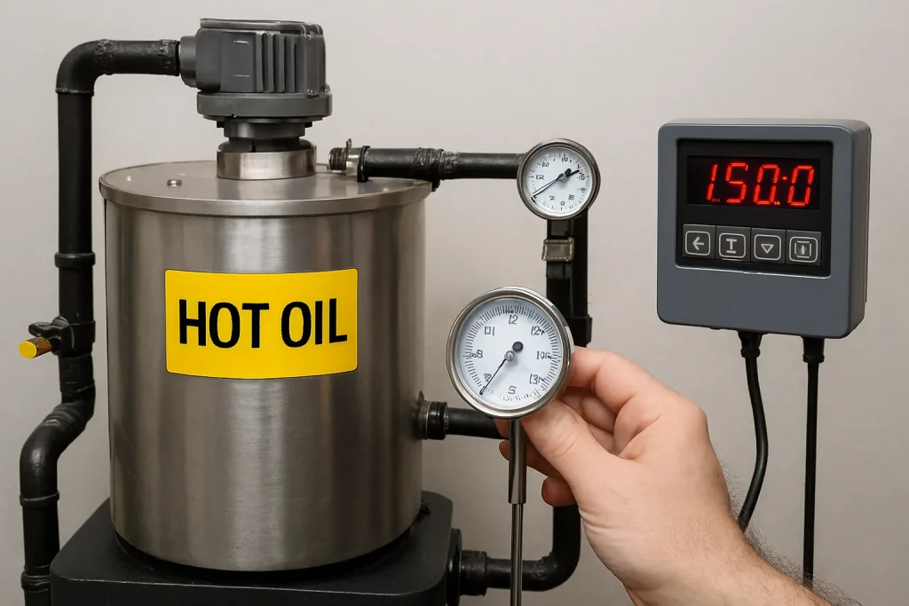 کالیبراسیون کنترل‌کننده دما در دیگ روغن داغ