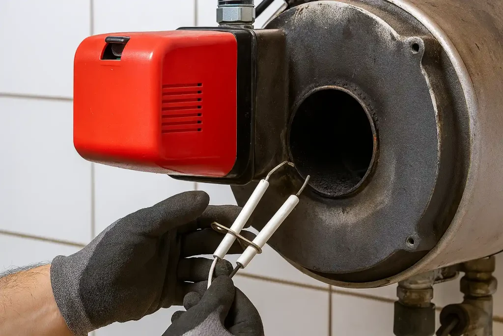 الکترود جدید نصب شده روی مشعل