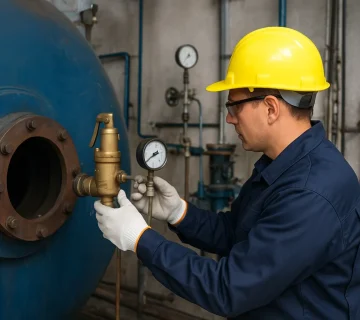 تست ایمنی و کارکرد شیر فشارشکن در دیگ آب داغ