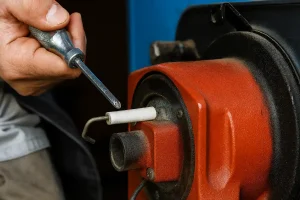 تعویض الکترود جرقه‌زن در مشعل دیگ بخار