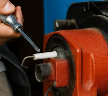 تعویض الکترود جرقه‌زن در مشعل دیگ بخار