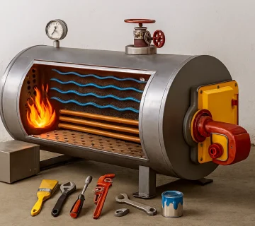 برنامه زمان‌بندی نگهداری دوره‌ای دیگ آب داغ