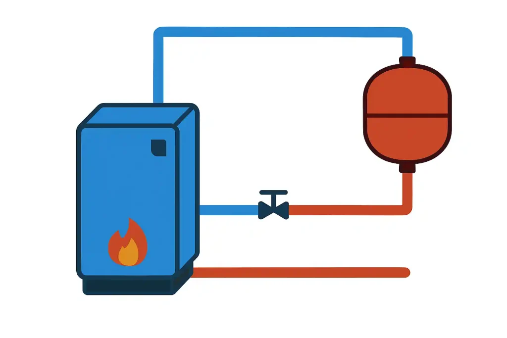نصب منبع انبساط بسته در موتورخانه.