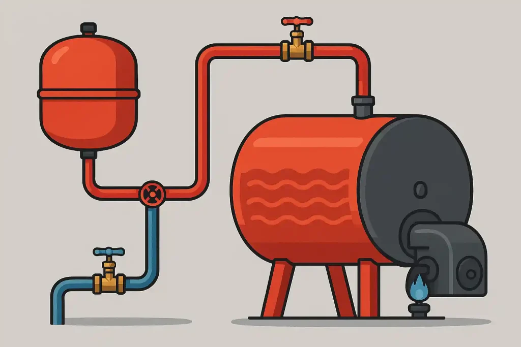 کنترل فشار سیستم گرمایشی با منبع انبساط.