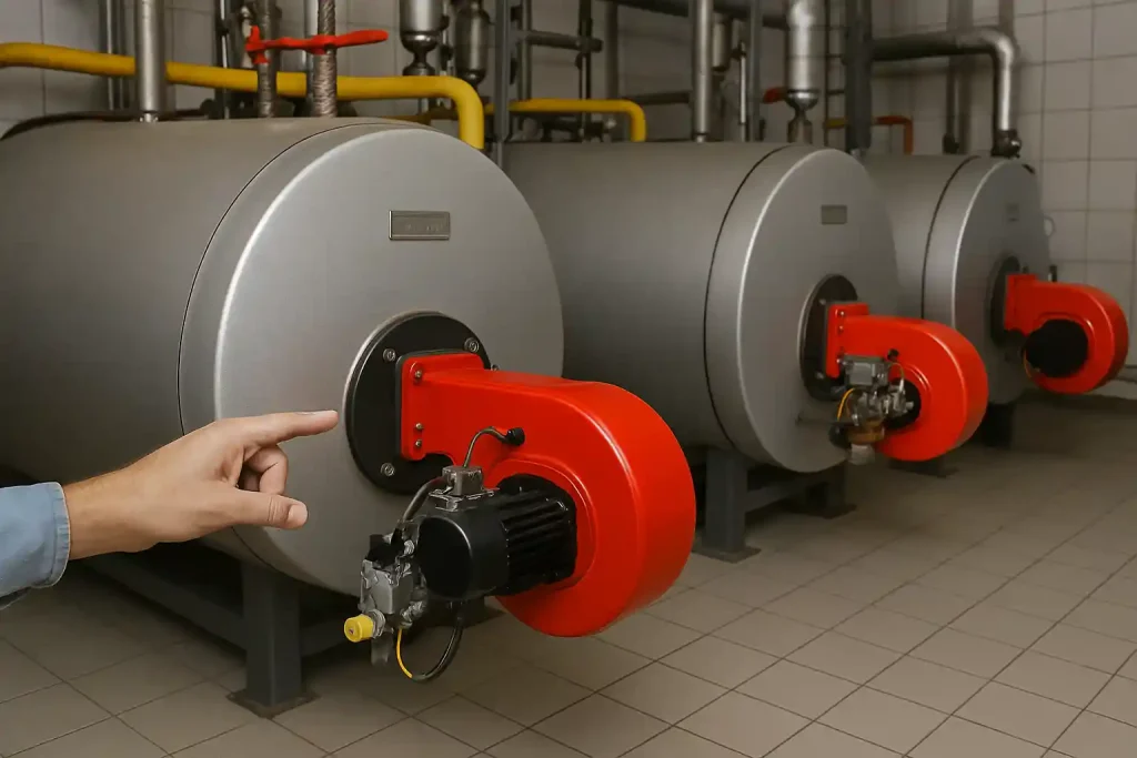 عملکرد شعله مشعل در دیگ آب داغ