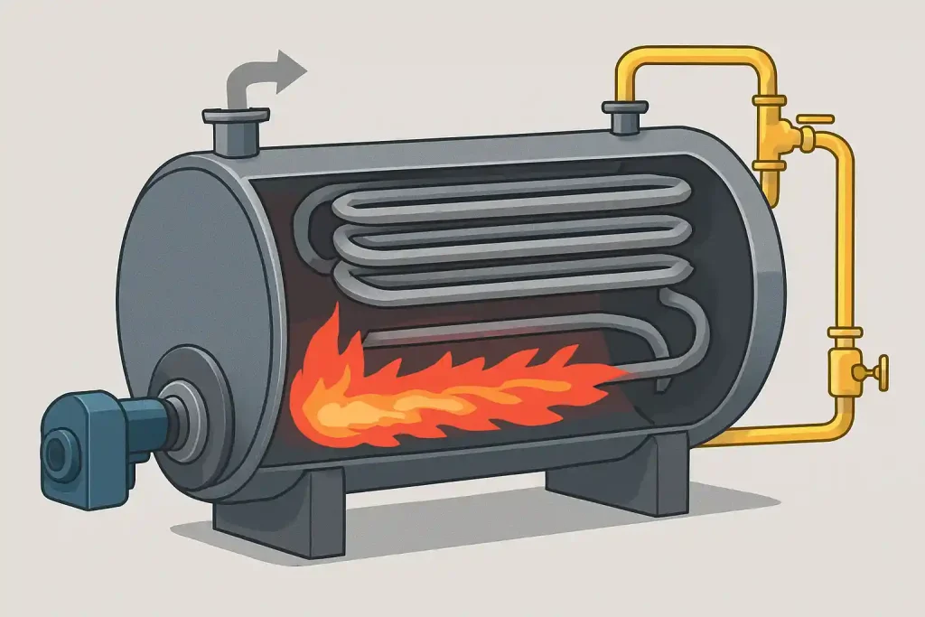 مشعل روشن در دیگ روغن داغ و جریان حرارت