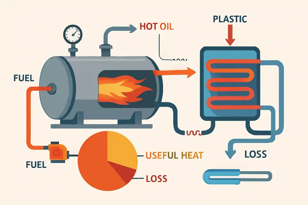 نقش راندمان دیگ روغن داغ در کاهش هزینه‌های تولید محصولات پلیمری
