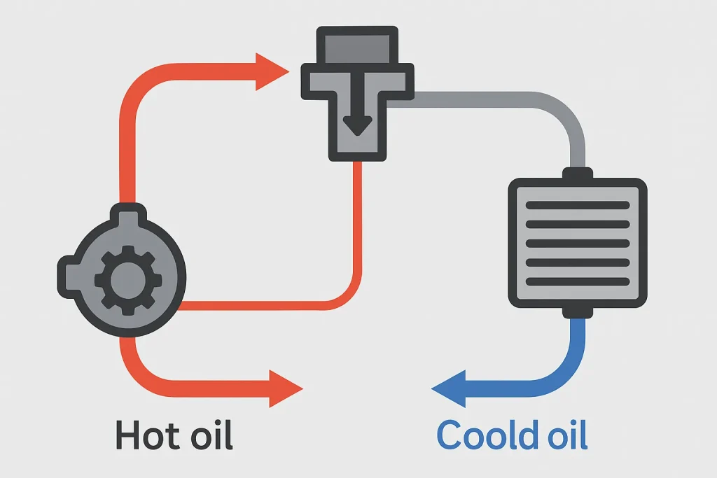 سیستم بای‌پس روغن در مدار هیدرولیک صنعتی برای کنترل دقیق دما