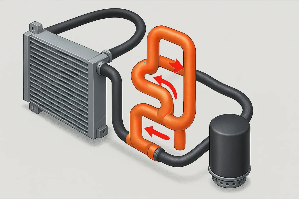 شماتیک سیستم بای‌پس روغن برای تثبیت دمای کاری