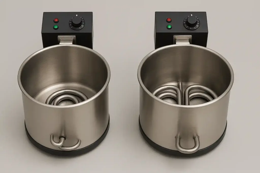 طراحی داخلی کویل در دیگ روغن داغ صنعتی