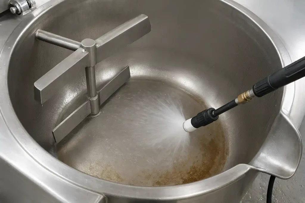 شستشوی بهداشتی دیگ پخت با بخار داغ