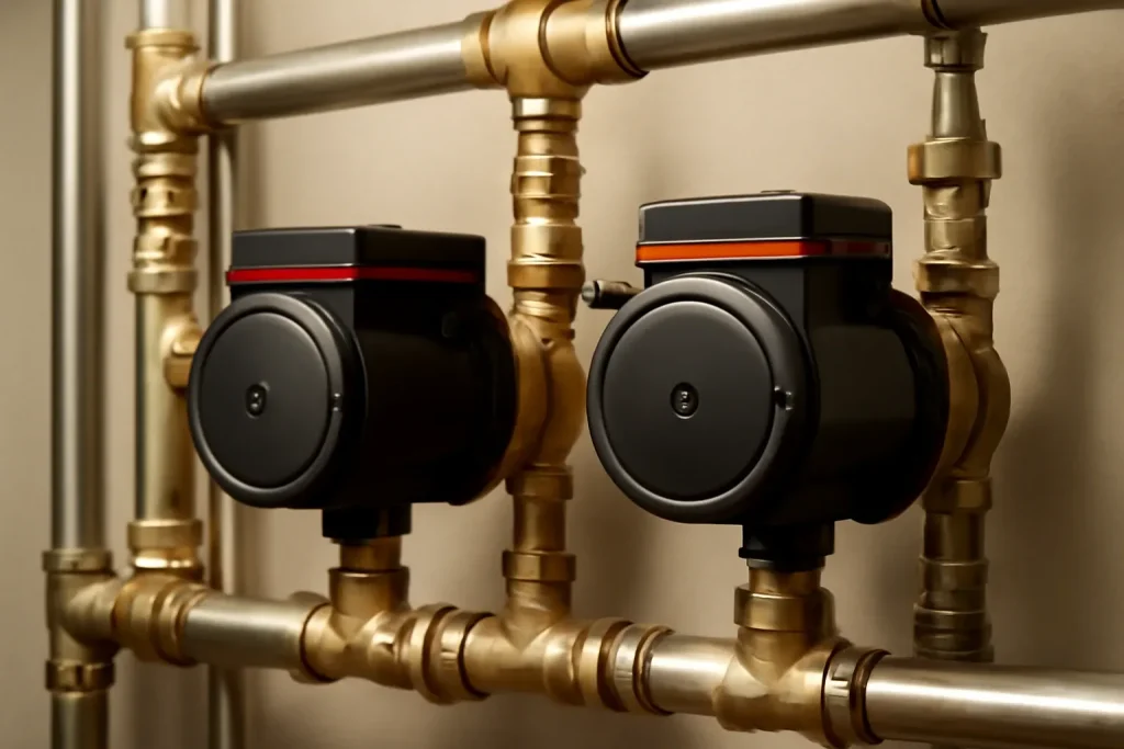 پمپ گردش آب داغ در موتورخانه مرکزی
