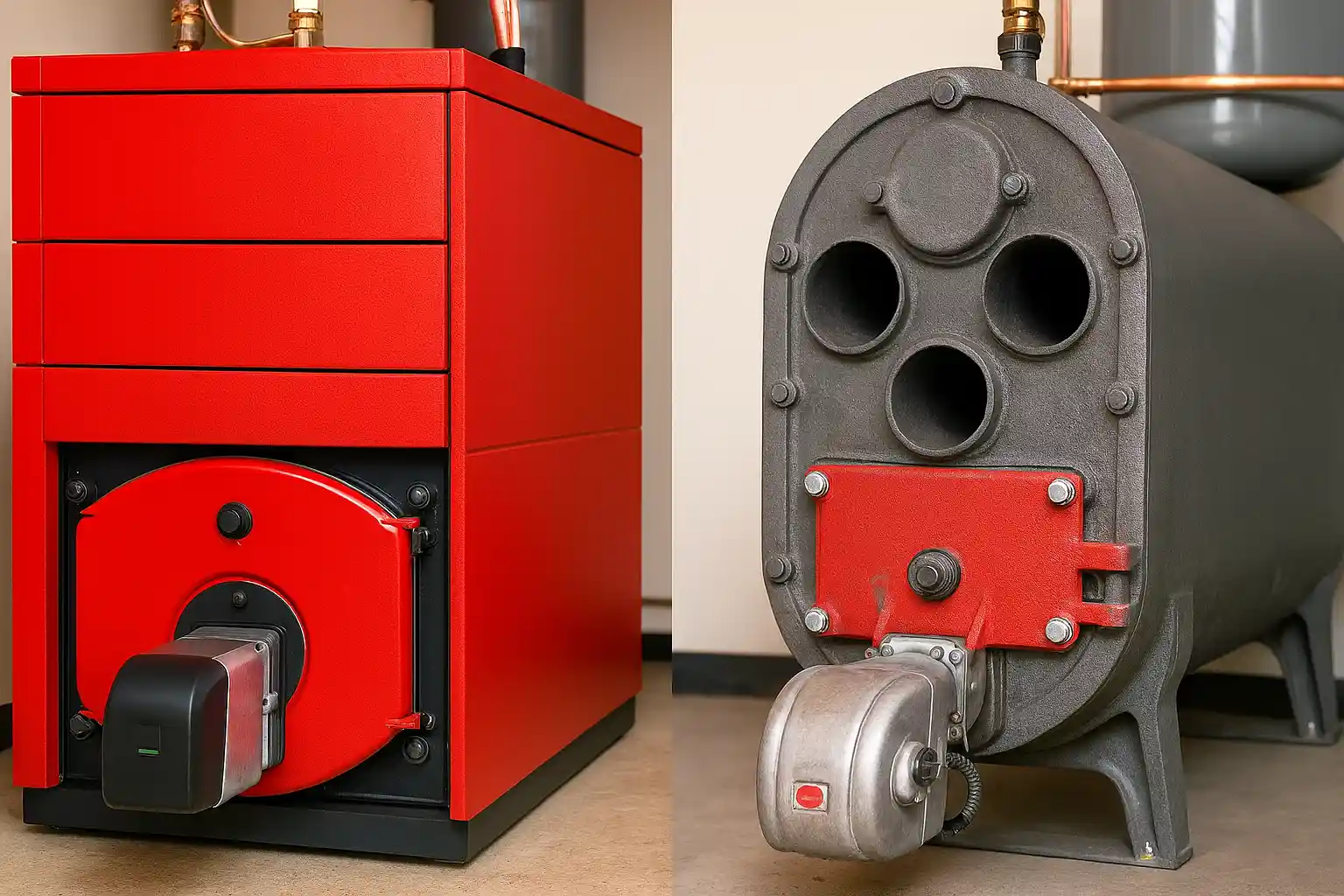 مقایسه عمر مفید دیگ آب داغ فولادی و چدنی