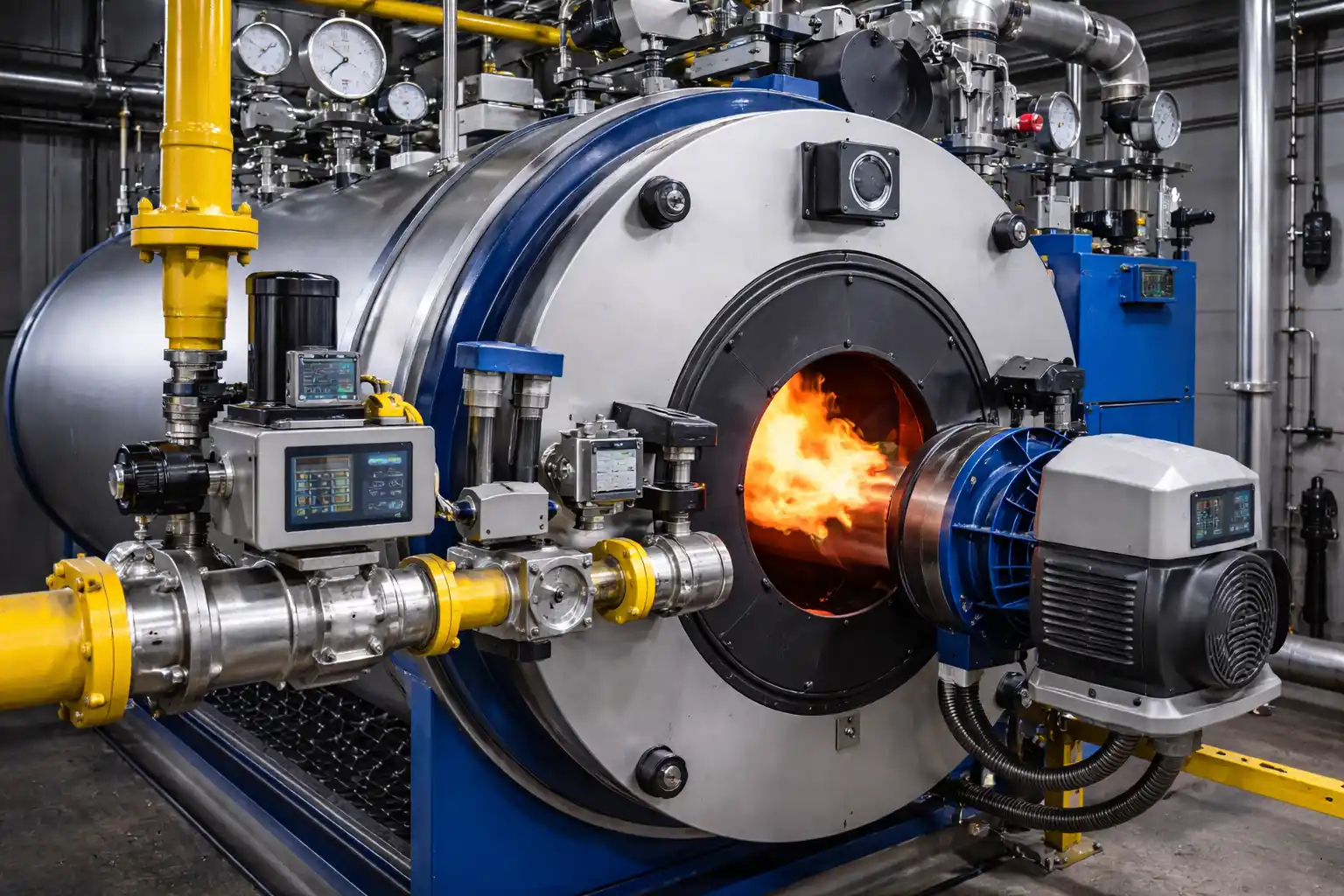 بهینه‌سازی احتراق در دیگ بخار با تنظیم نسبت هوا به سوخت