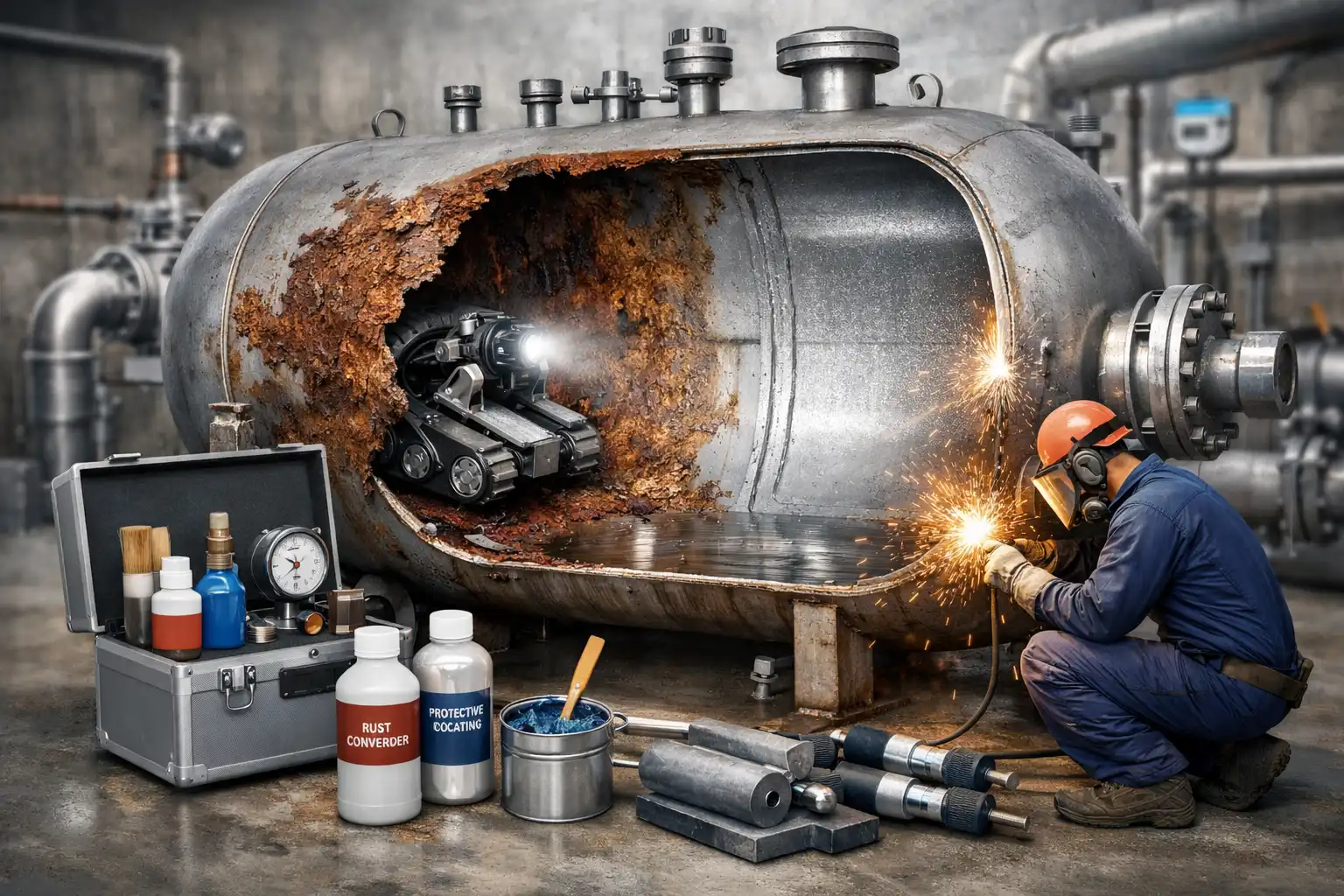 راهکارهای کاهش خوردگی داخلی مخازن تحت فشار